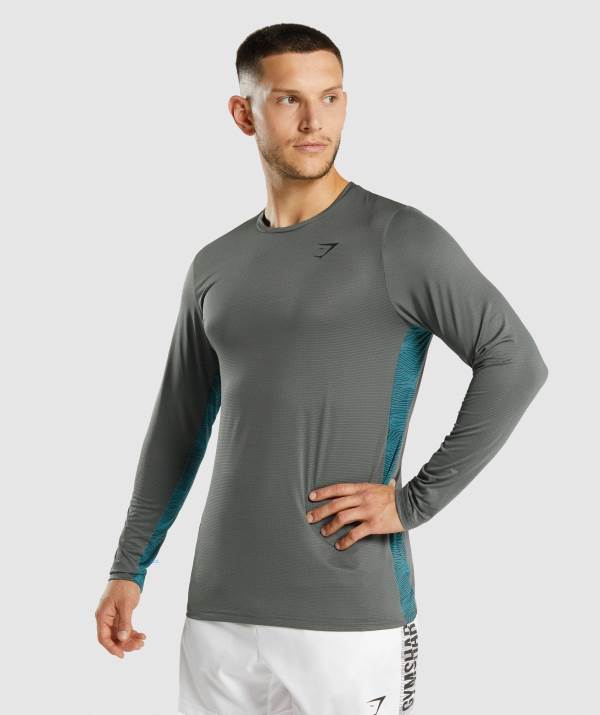 Panske Mikiny Gymshark Sport Long Sleeve Tmavo Siva | NI0652187
